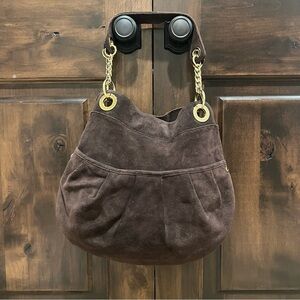 Ann Taylor Loft brown suede boho handbag shoulder bag